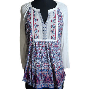 VINTAGE AMERICA missy Women's 3/4 Sleeve Peasant Blouse Size M